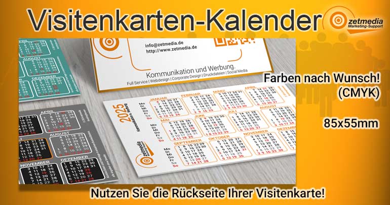 Visitenkarten Kalender